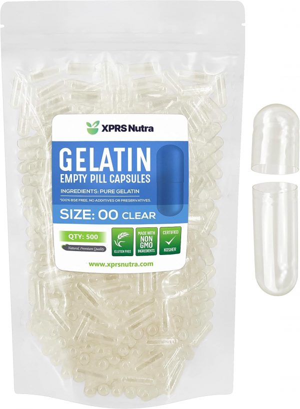 size 00 empty gelatin capsules